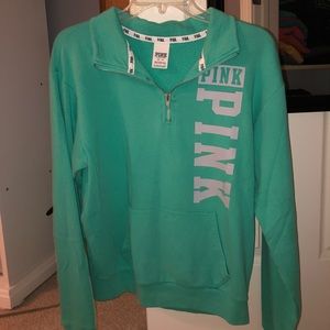 Green PINK Victoria’s Secret Quarter-Zip